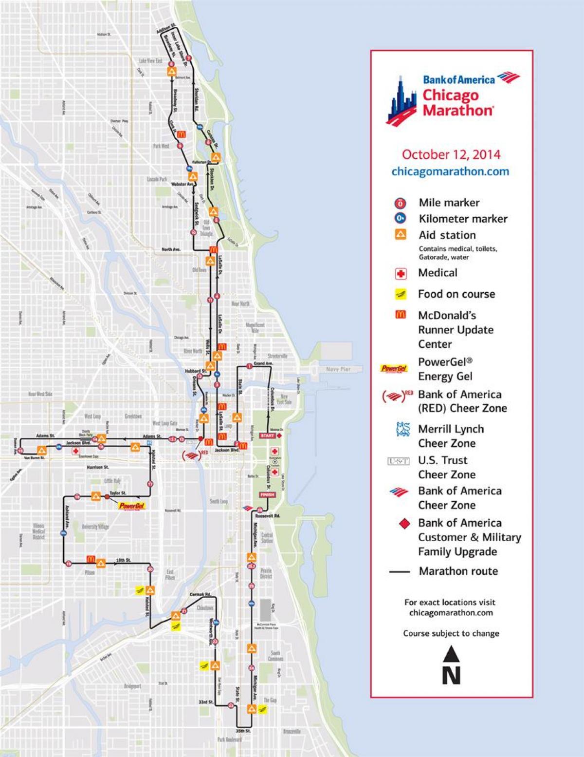 Чикаго маратон трка мапа