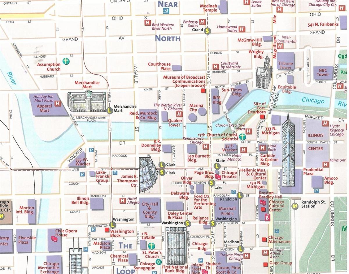 туристичка карта на Чикаго