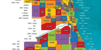 Чикаго и предградијата мапа