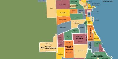 Карта на населби во Чикаго