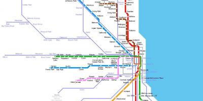 Чикаго метрото мапа
