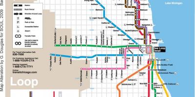 Чикаго воз мапата сина линија