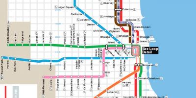 Карта на Чикаго сина линија