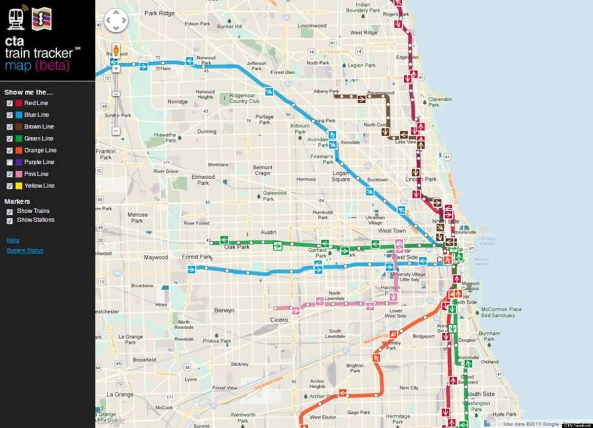 Чикаго cta воз мапа