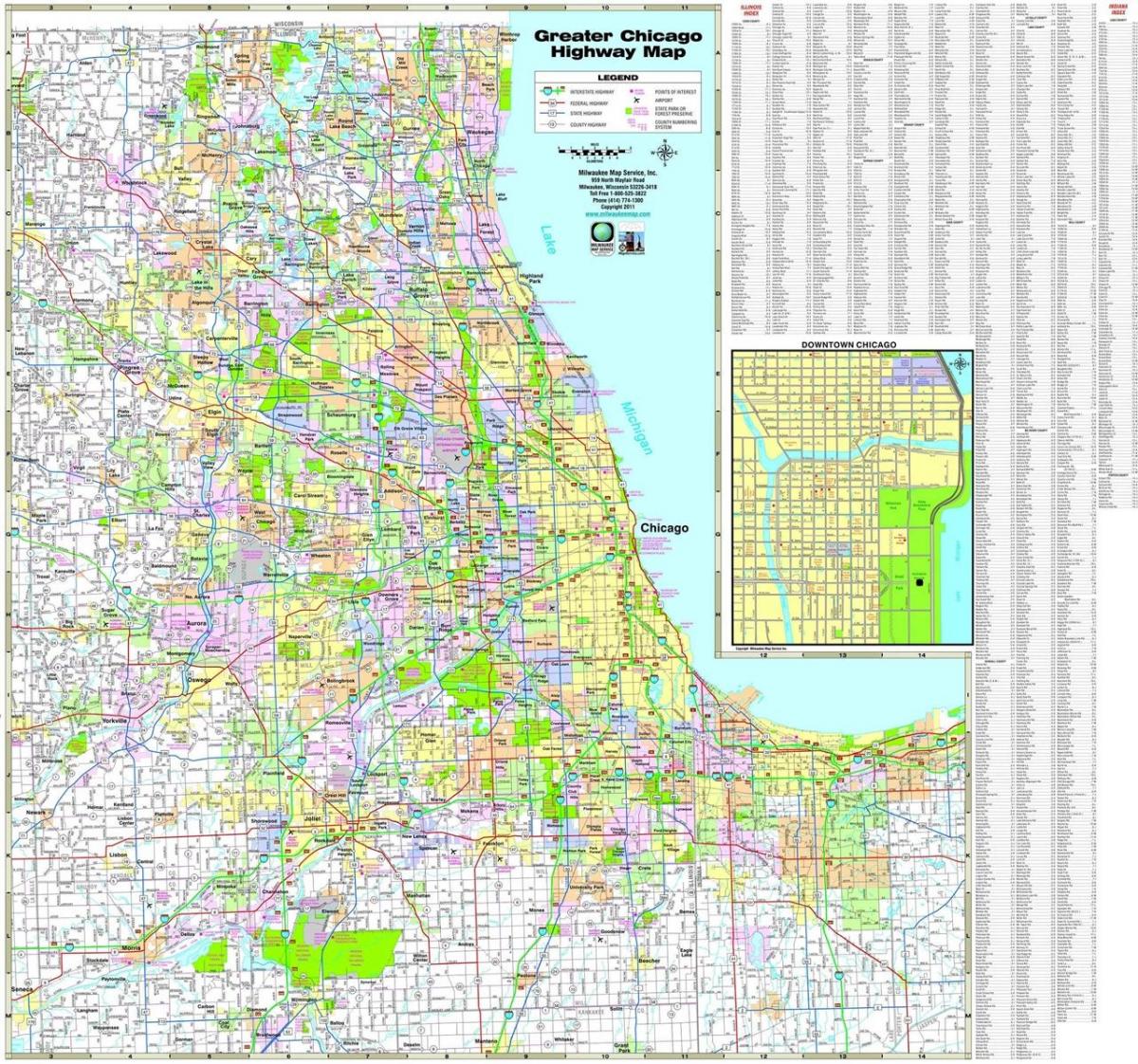 карта на Чикаго автопати