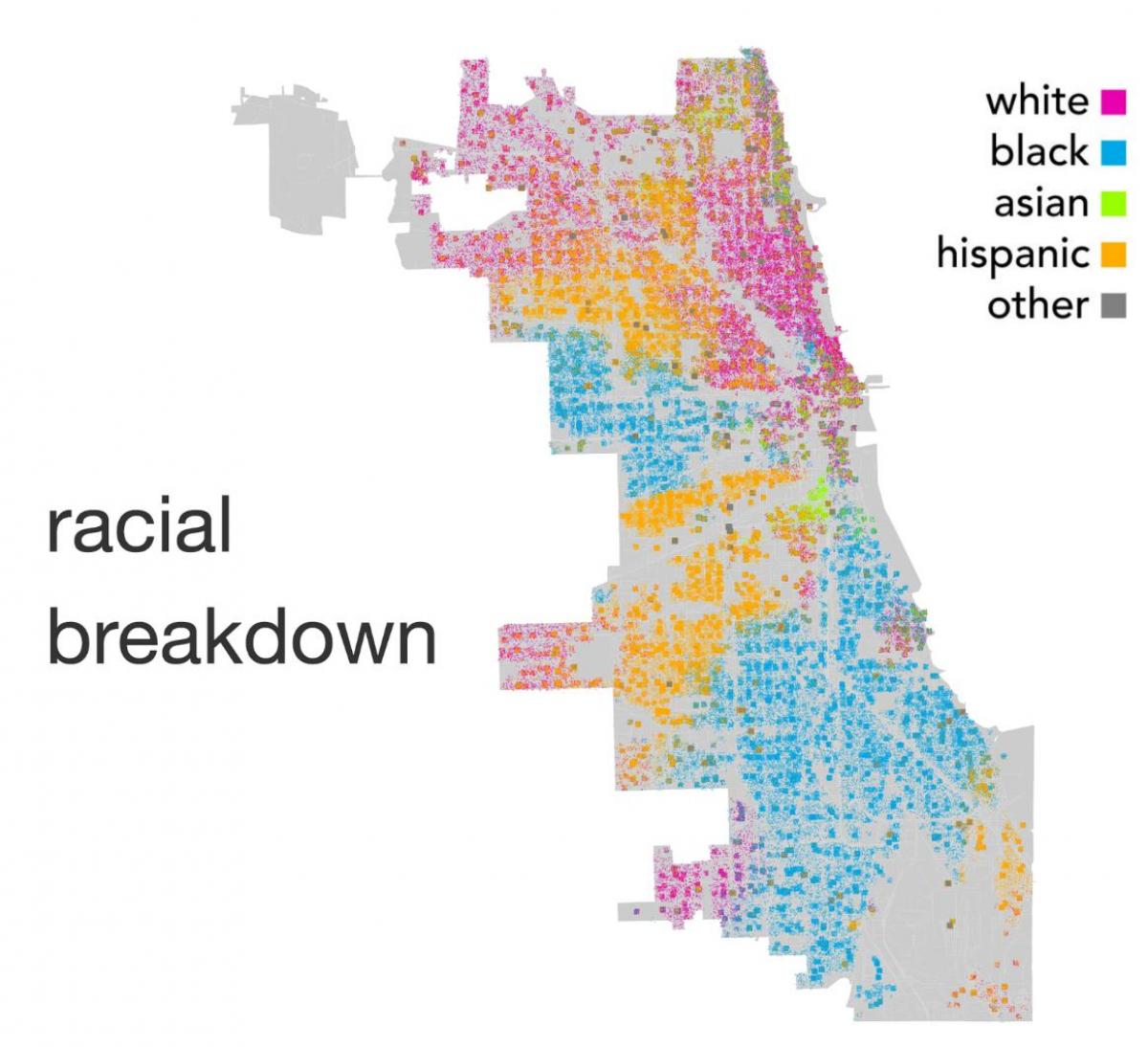 мапата на етничка припадност Чикаго