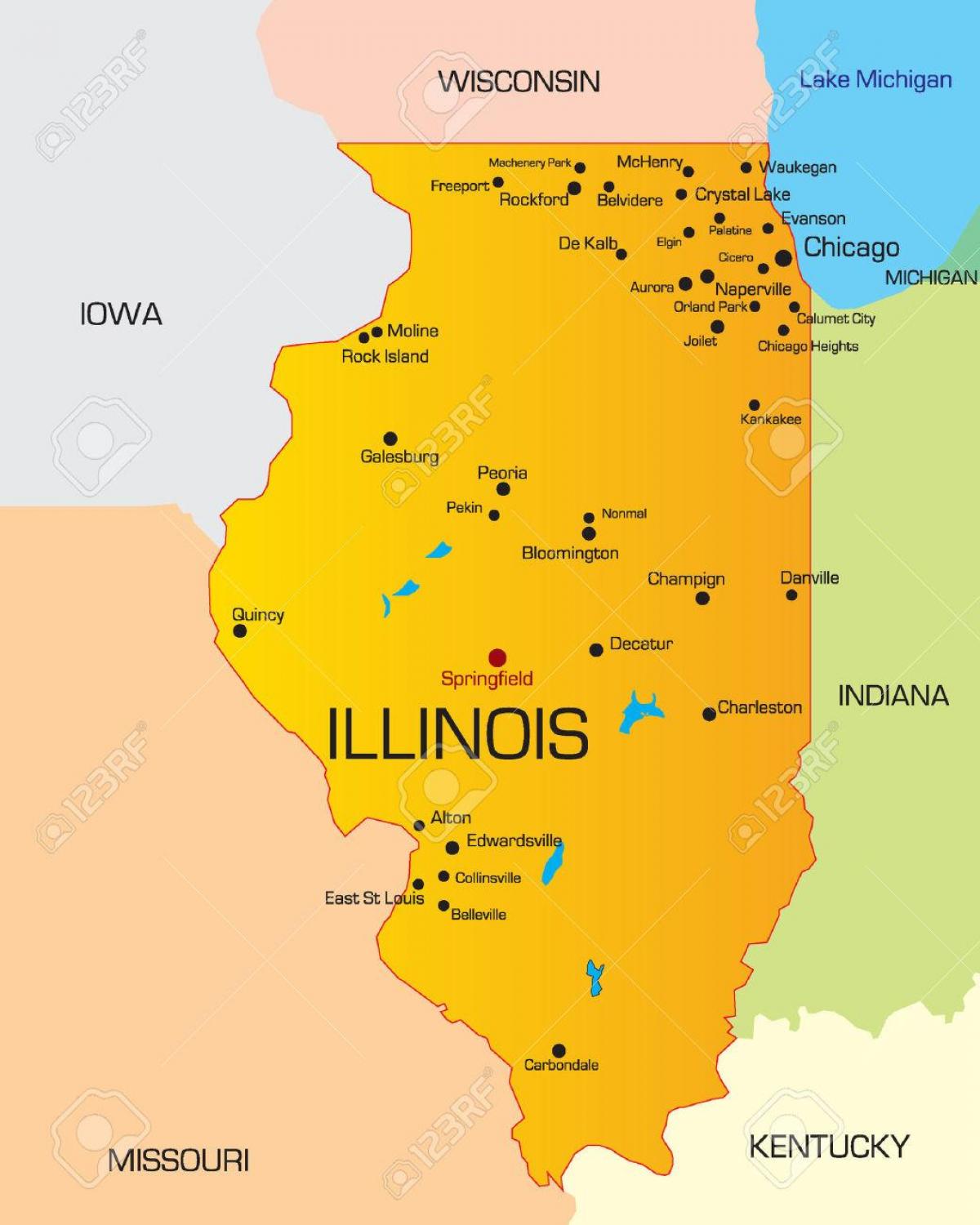 Чикаго државата мапа