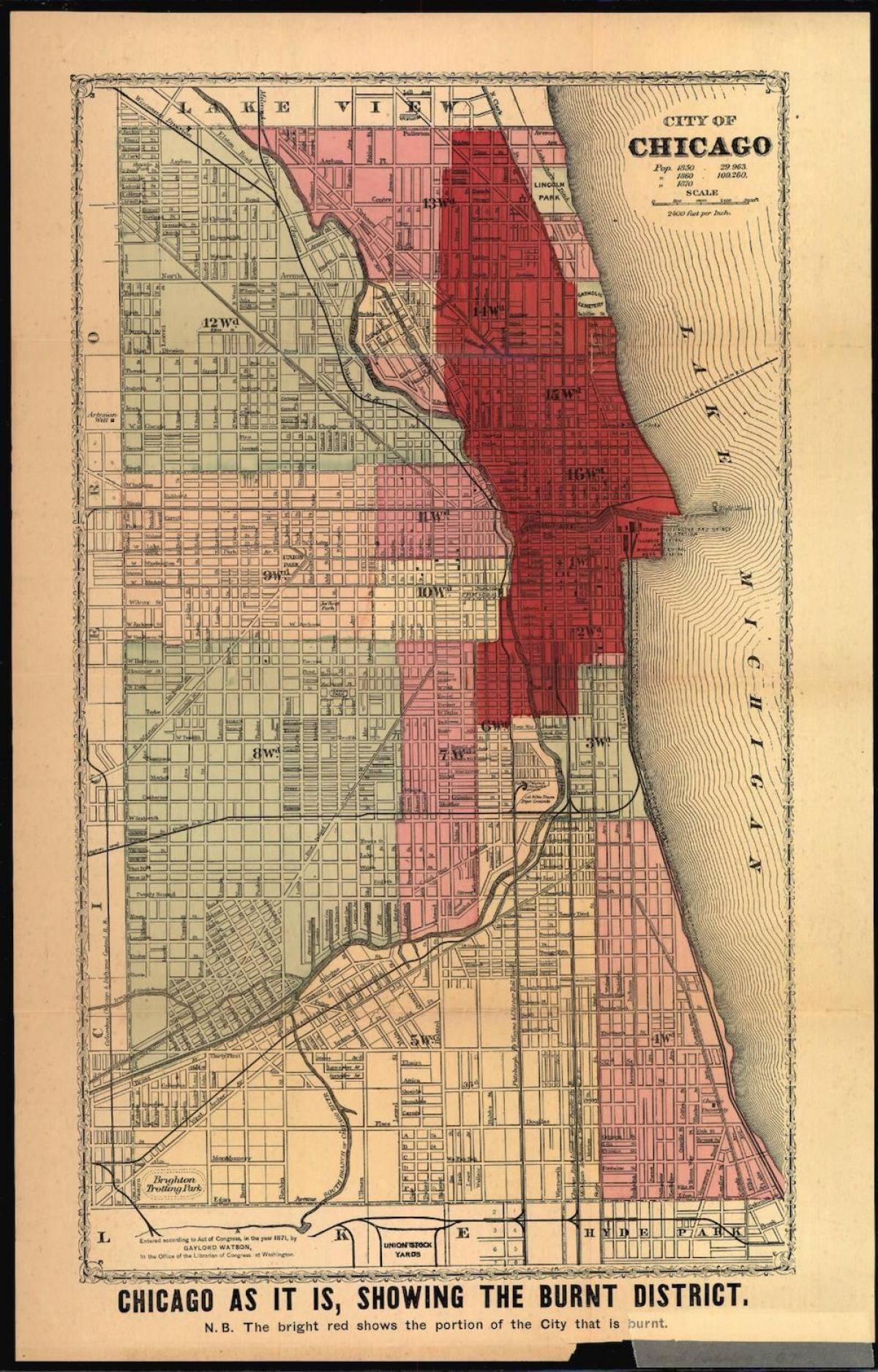 мапа на голема Чикаго оган