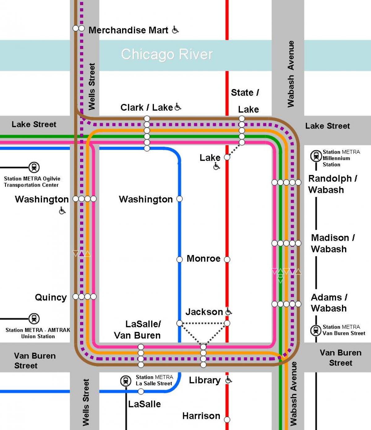 портокал линија мапата Чикаго