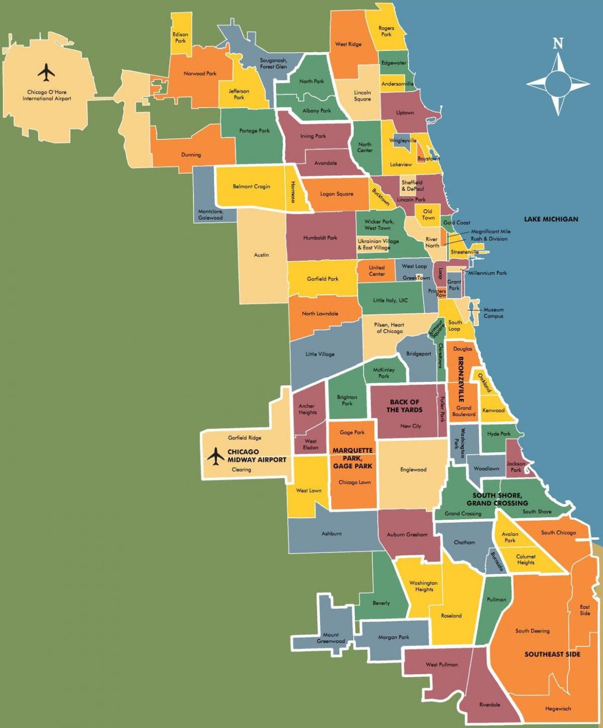 карта на населби во Чикаго
