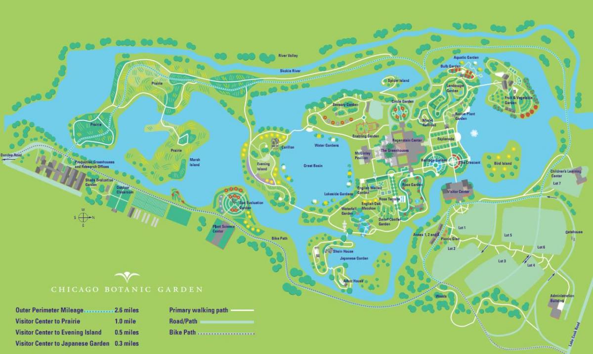 Чикаго ботаничкиот градина мапа