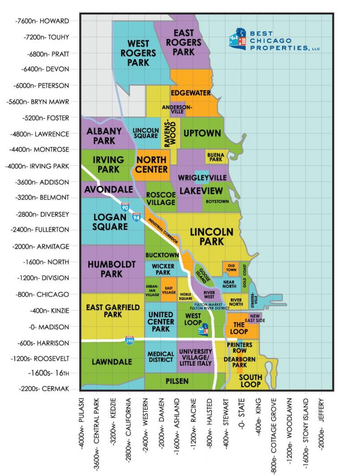 населби во Чикаго мапа