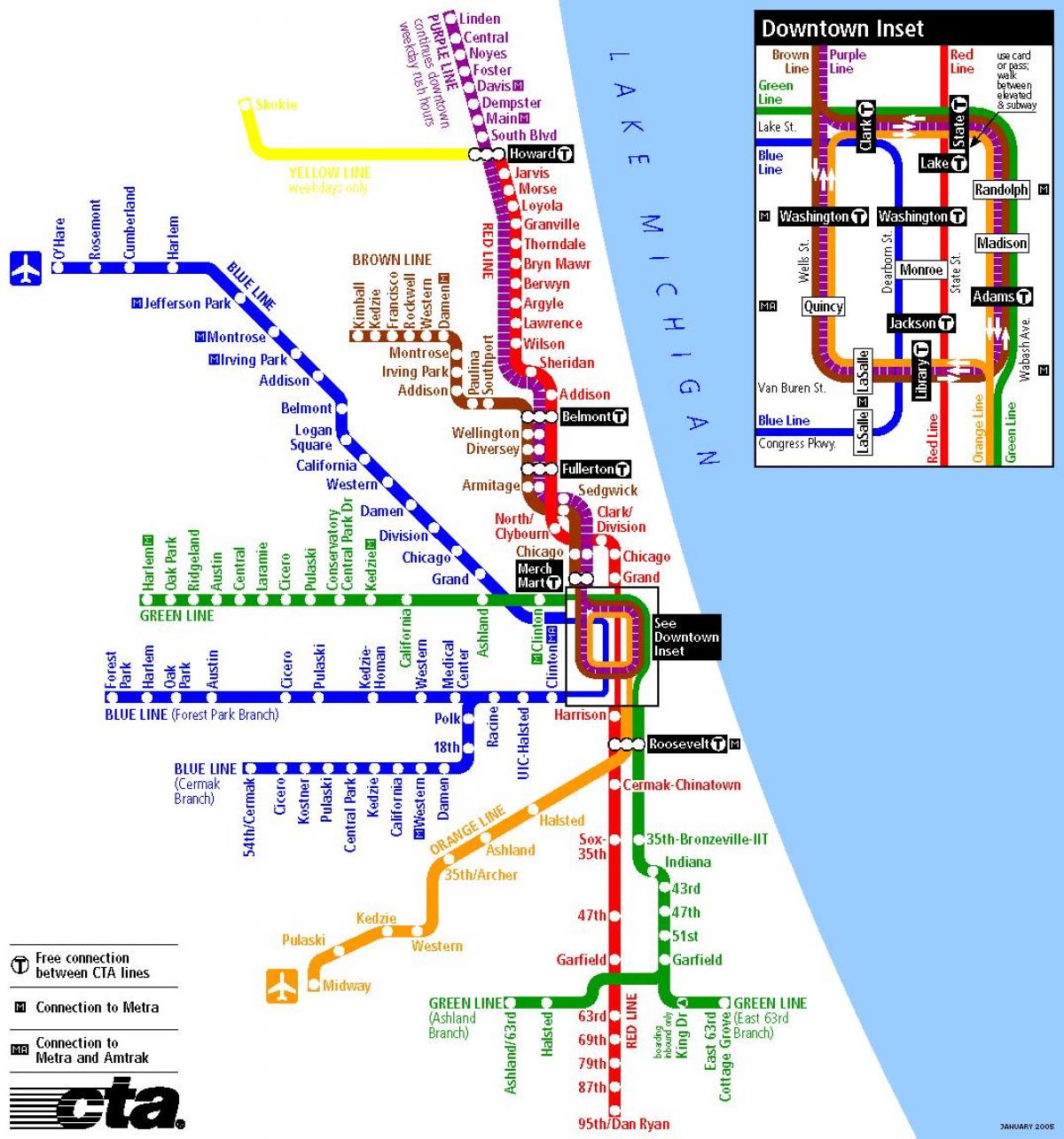метрото во Чикаго мапа