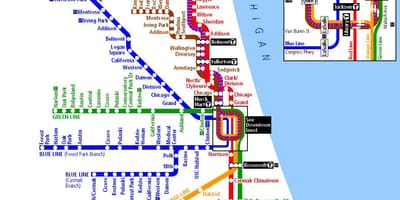 Метрото во Чикаго мапа