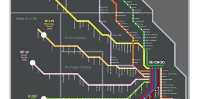 Metra Чикаго мапа