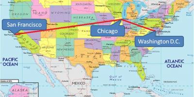 Чикаго на САД мапа