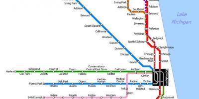 Чикаго метро станица на мапа